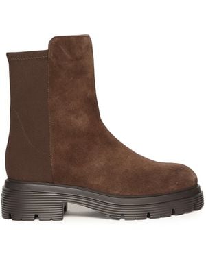 Stuart Weitzman Boots Suede/Gabardine Stretch - Brown