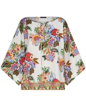Etro Cotton And Silk Blend Top - Gray