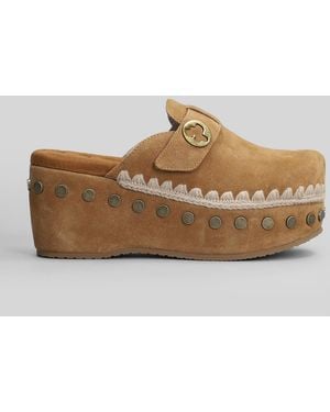 Mou Clog Plain Slipper-Mule - Brown