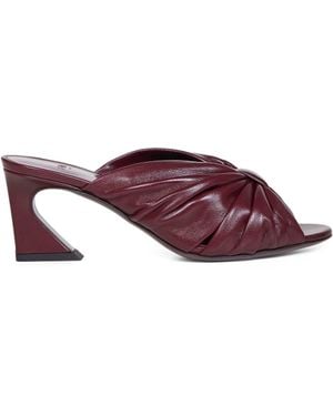 Fendi Burgundy Arco Slide Sandals - Purple