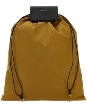 Saint Laurent Biscuit Canvas Shopping Bag - Green