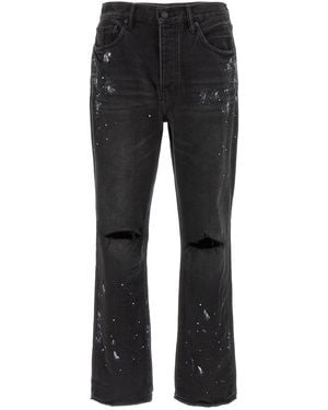 Purple Brand P011 Knee Slit Paint Jeans - Black