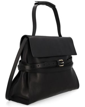 Moschino Leather Shoulder Bag Tie Me - Black