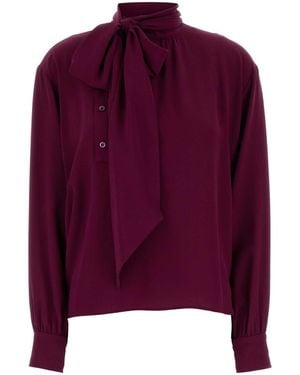 Prada Grape Crepe Blouse - Purple