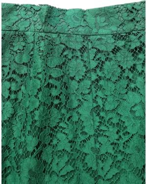 Dolce & Gabbana Lace High Waist Mermaid Midi Skirt Cotton Nylon Viscose - Green