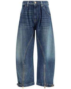 Pinko Balloon Jeans With Zip - Blue
