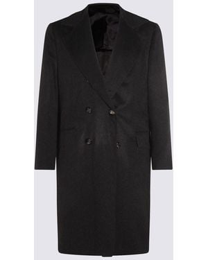 Kiton Dark Cashmere Coat - Black