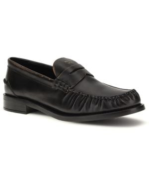 Prada Leather Loafers-Tan Calf - Black