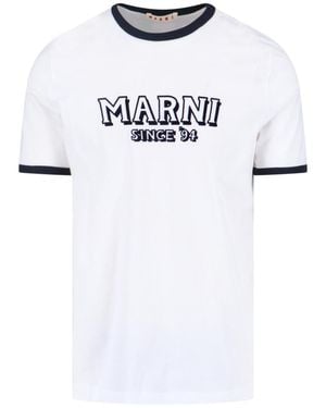 Marni Animal Alphabet Logo T-Shirt in White for Men | Lyst