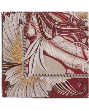Ferragamo Giada Print Silk Scarf - Pink
