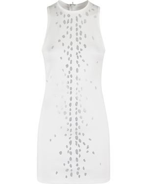David Koma Speckled Rhinestone Embr Mini Jersey 85 Viscosa Abito - White