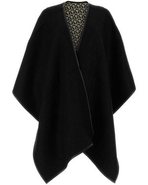 Ferragamo Salvatore Wool Reversible Cape - Black