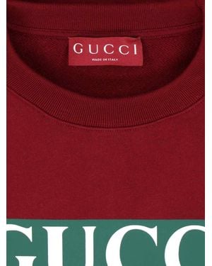 Gucci Logo Crewneck Sweatshirt - Red