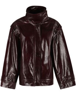 REMAIN Birger Christensen Oversize Leather Jacket - Brown