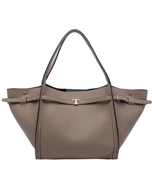 Tod's Tod's Medium Leather Shopping Bag - Grey