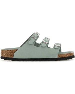 Birkenstock Mint Leather Florida Slippers | Lyst