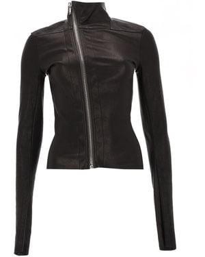 Rick Owens Leather Jacket Gary - Black