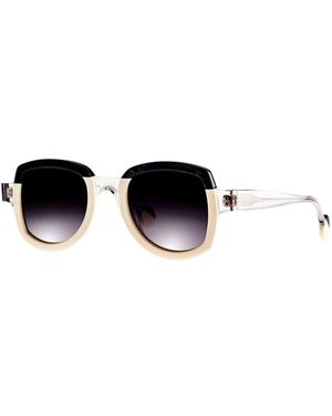 Theo Eyewear Suprematisme 25 Cappuccino Astrakhan Transparent Acetae Occhiali Da Sole - Black