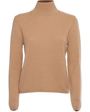 Kangra Cashmere Regular Fit Turtleneck Jumper Wool Camel Cashmere - Natural