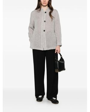 Emporio Armani Linen Buttoned Jacket - White