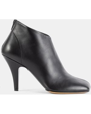 Phoebe Philo Bottine Cheville Soft Ankle Boot 90 En Cuir Dagneau Noir - Black