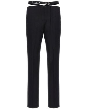 The Attico Belt Detail Virgin Wool Pants - Blue