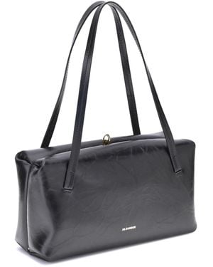 Jil Sander Shoulder Bag Goji Pillow Calf Leather - Black