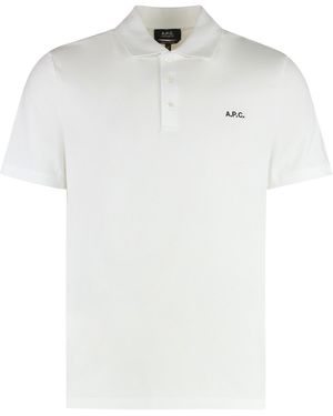 A.P.C. Cotton-Piqué Polo Shirt - White