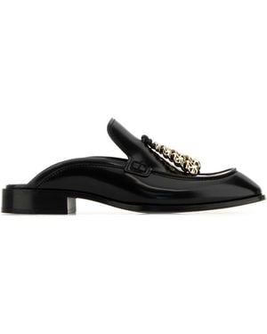 Loewe Leather Edge Slippers - Black