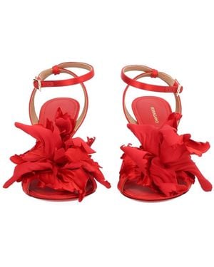 Ferragamo Heeled Sandal Leather - Red