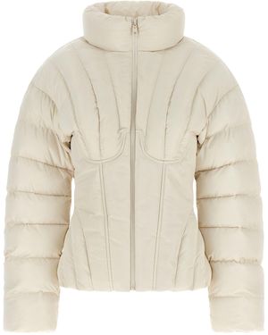 Elisabetta Franchi Quilted Down Down Jacket - Natural