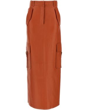 Zimmermann Illustration Midi Skirt - Orange