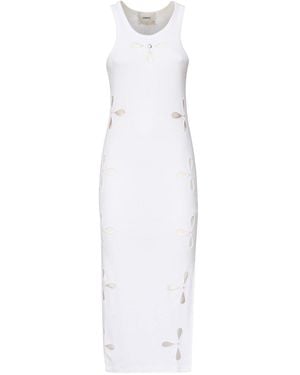 Coperni Cut-Out Sleeveless Midi Dress - White