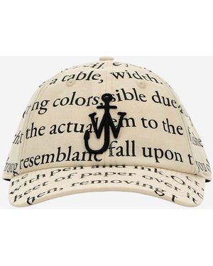 JW Anderson Jw Anderson Cotton Baseball Cap With Print - Natural