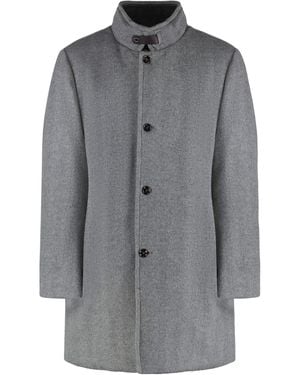 Moorer Bond Padded Wool-Blend Coat - Grey