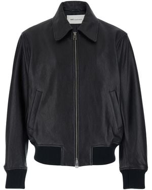 Ami Paris Jacket With Front Zip Closure And Long Sleeves - Black