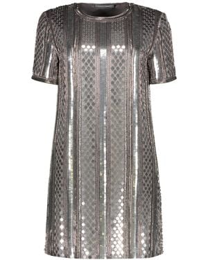 Alberta Ferretti Sequin Mini-Dress - Gray