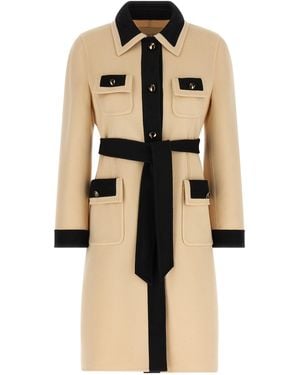 Valentino Garavani Wool Coat Virgin Cashmere Coats, Trench - Natural