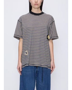Song For The Mute T-Shirt Boxy Rayé Marine T-Shirts And Polos - Grey
