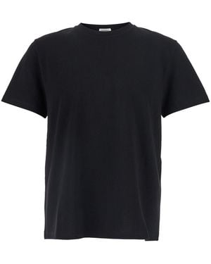 Saint Laurent T-Shirt Round Neck Cotton T-Shirts - Black