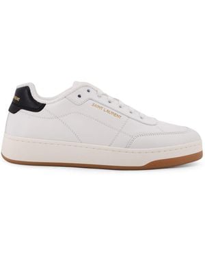 Saint Laurent Leather Sneakers - White