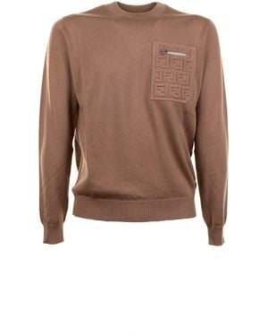 Fendi Sweaters Wo Polyamide - Brown