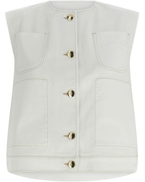 Fabiana Filippi Denim And Knit Vest - White