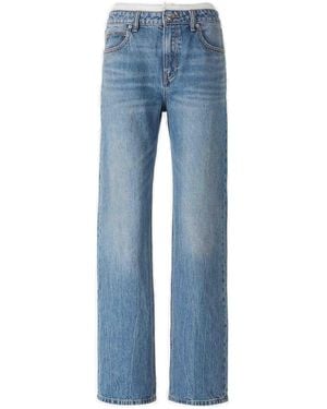 Alexander Wang Logo Patch Straight-Leg Jeans - Blue