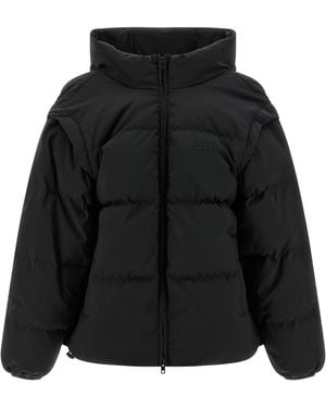 MM6 by Maison Margiela Numeric Signature Mm6 Embroidery Down Jacket Polyester Jacket, Parka, Casual - Black