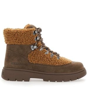 Moon Boot Combat Boots Fleece - Brown