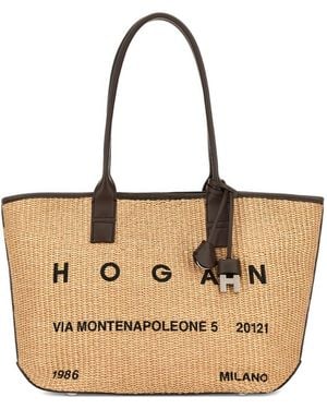 Hogan Small Rafia Tote - Natural