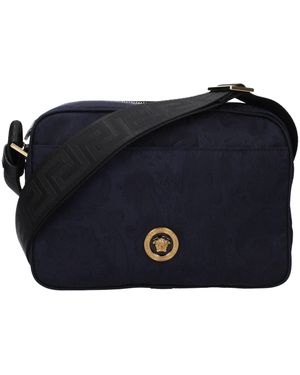 Versace Fabric Crossbody Bag - Blue