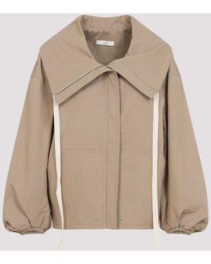 Co. Rolled Llar Jacket Tton Nylon - Natural
