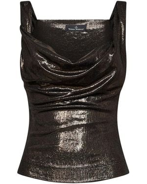 Vivienne Westwood Bronze Metallic Jersey Anna Top - Black